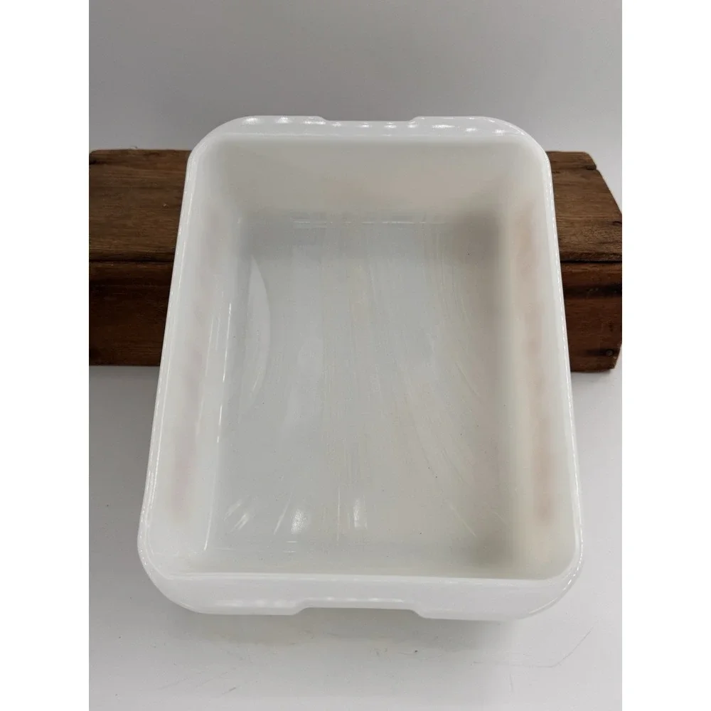 Vintage 1960 Proctor Silex Slow Cook Casserole Milk Glass Wheat Rectangle 7.5x10